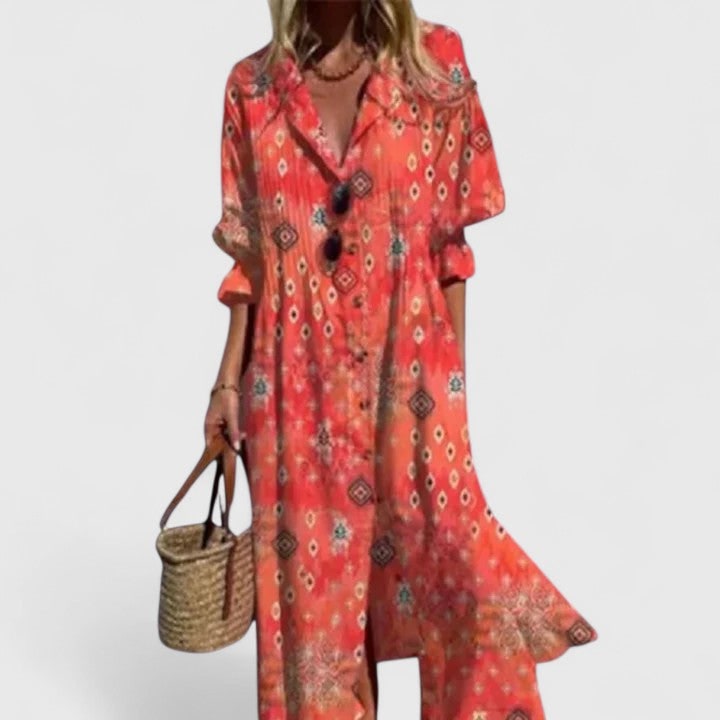 Women's Dress Boho Maxi Dress Patterned Long Dress Casual Style - Image 6