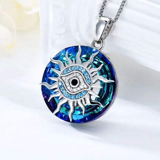 Women's Evil Eye Necklace | Pendant Necklace with Gemstones - Image 2