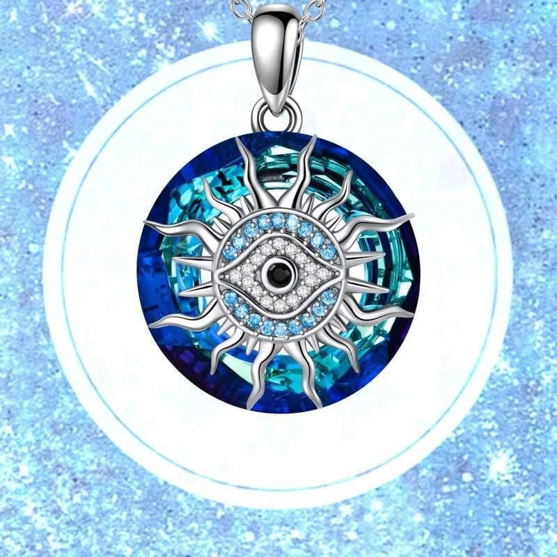 Women's Evil Eye Necklace | Pendant Necklace with Gemstones - Image 4