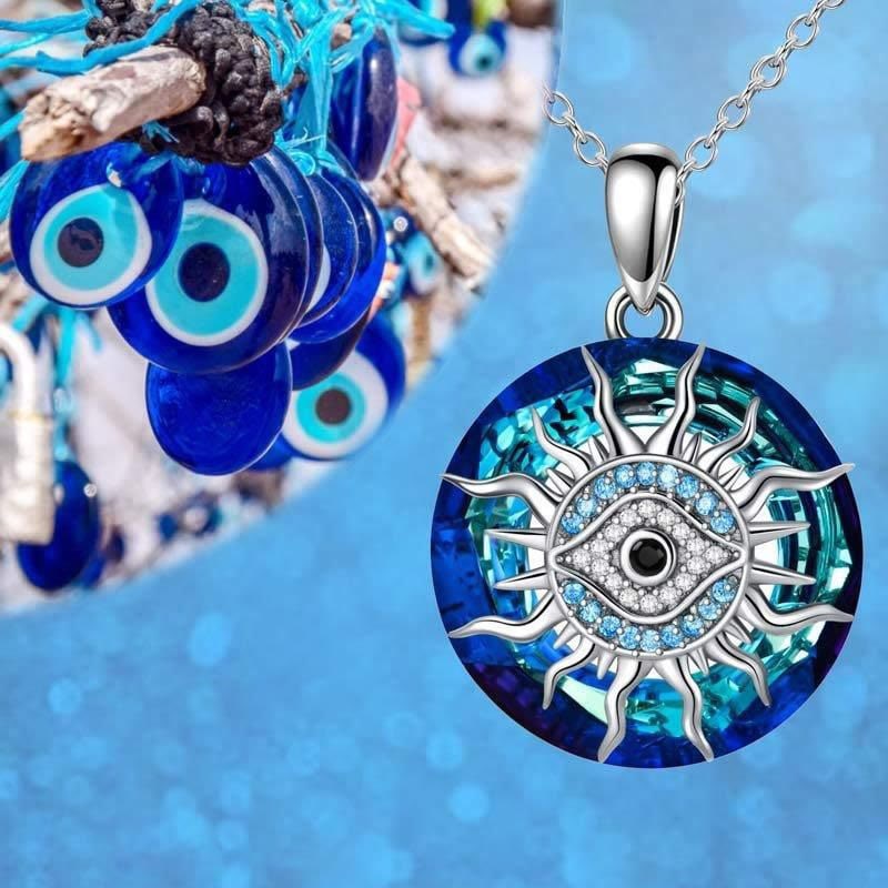 Women's Evil Eye Necklace | Pendant Necklace with Gemstones - Image 5