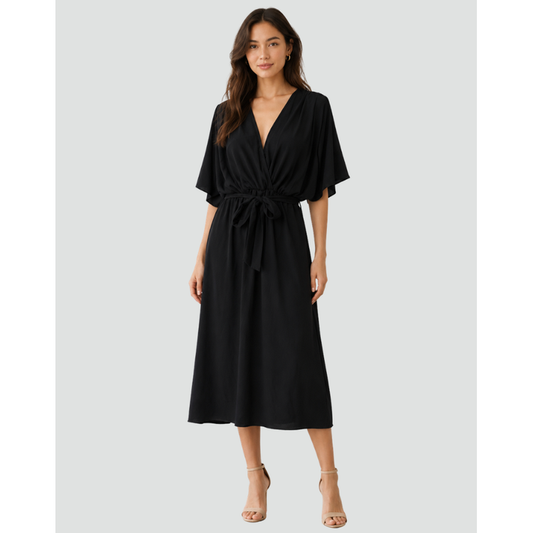 Women's Flowy Midi Dress | V-Neck Wrap Dress - Image 1