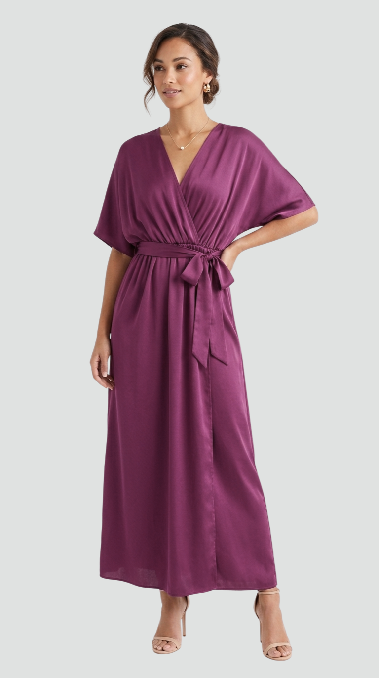 Women's Flowy Midi Dress | V-Neck Wrap Dress - Image 12