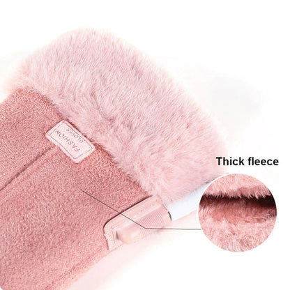 Women's Heated Gloves USB Electric With Faux Fur Cuffs And Thick Fleece Lining - Image 4