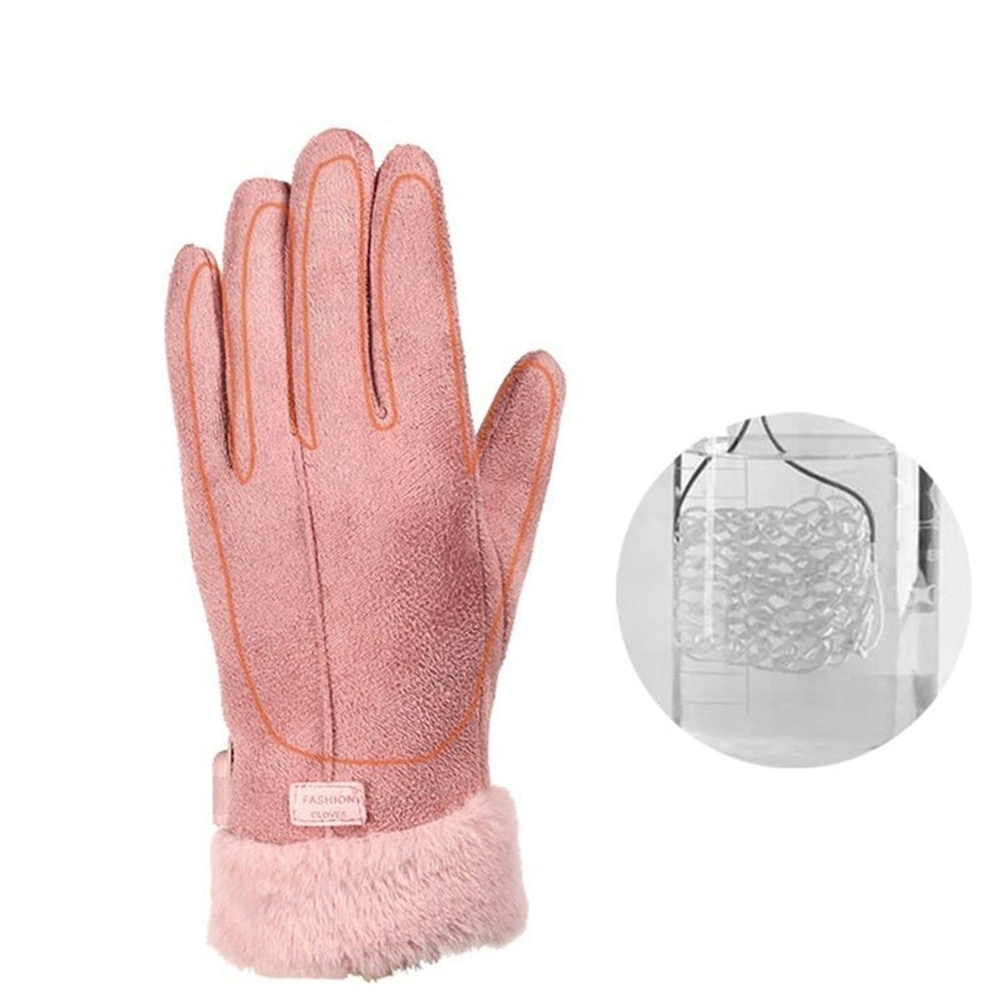 Women's Heated Gloves USB Electric With Faux Fur Cuffs And Thick Fleece Lining - Image 7