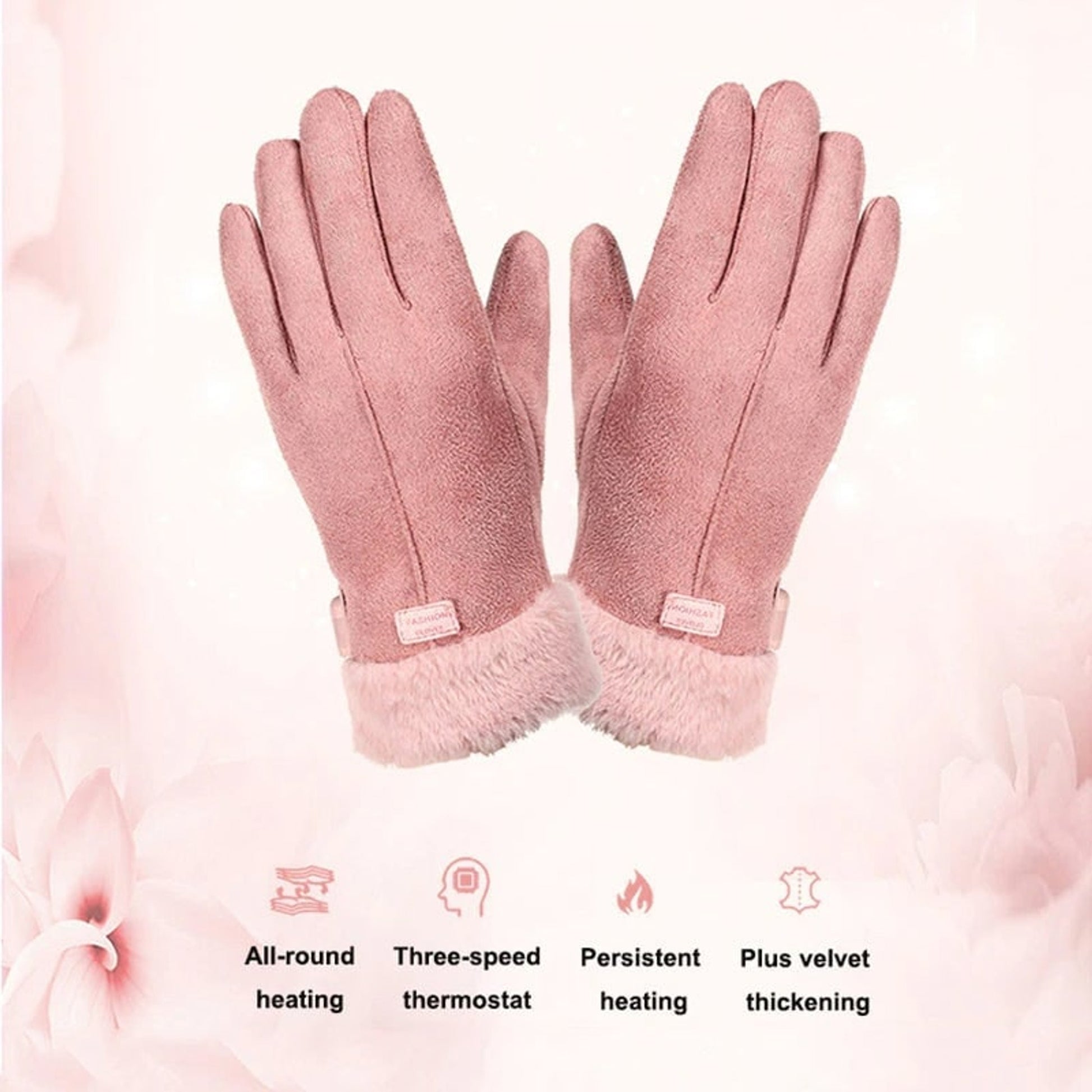 Women's Heated Gloves USB Electric With Faux Fur Cuffs And Thick Fleece Lining - Image 8