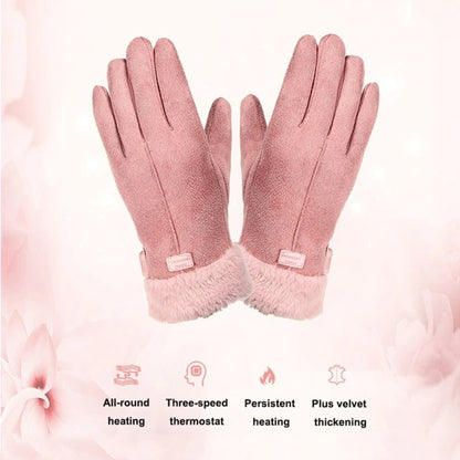 Women's Heated Gloves USB Electric With Faux Fur Cuffs And Thick Fleece Lining - Image 8
