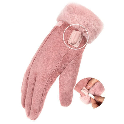 Women's Heated Gloves USB Electric With Faux Fur Cuffs And Thick Fleece Lining - Image 3