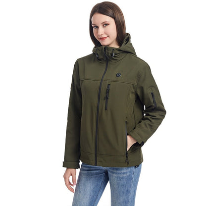 Women's Heated Jacket Full Zip Softshell With USB Power And Multiple Heating Zones - Image 7