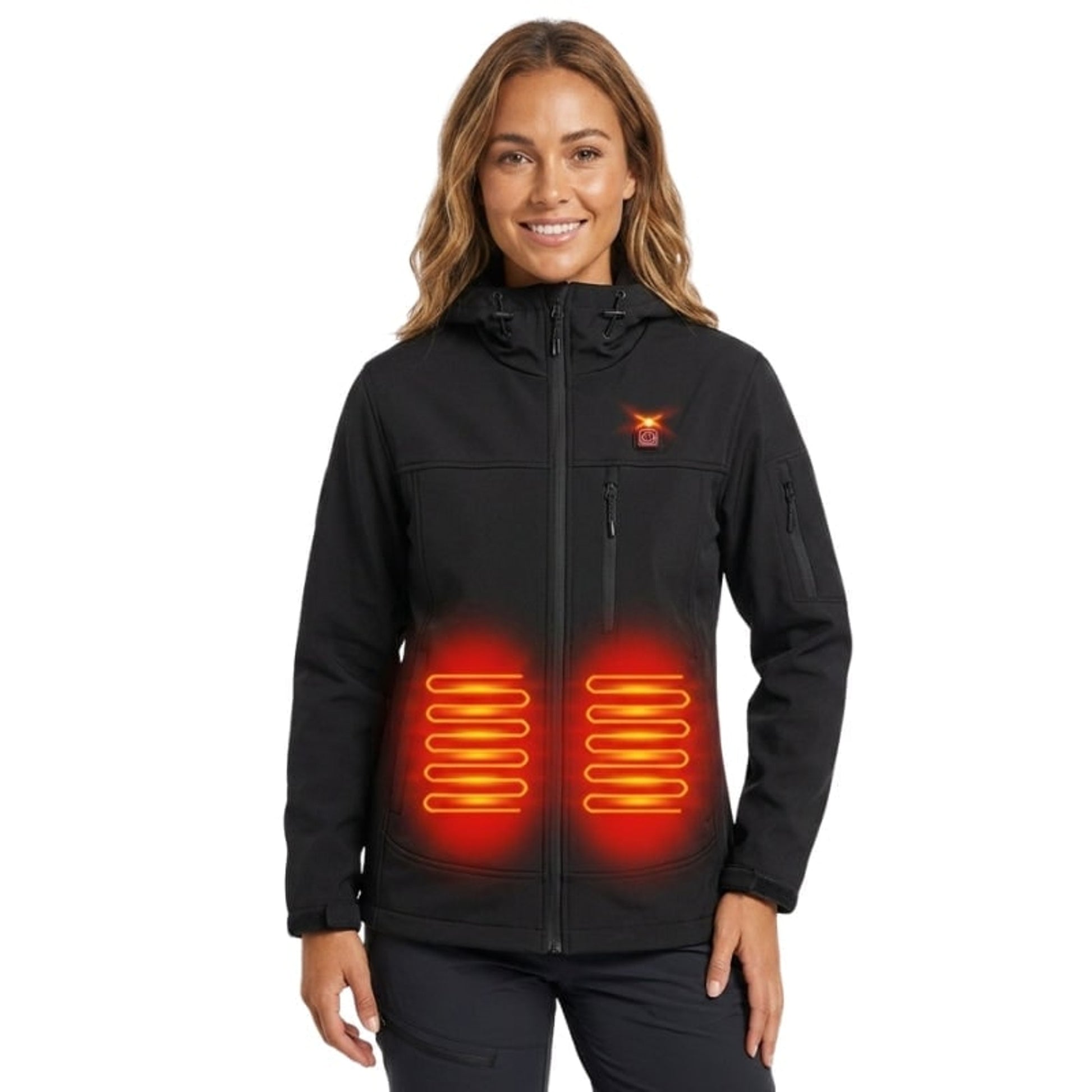 Women's Heated Jacket Full Zip Softshell With USB Power And Multiple Heating Zones - Image 2