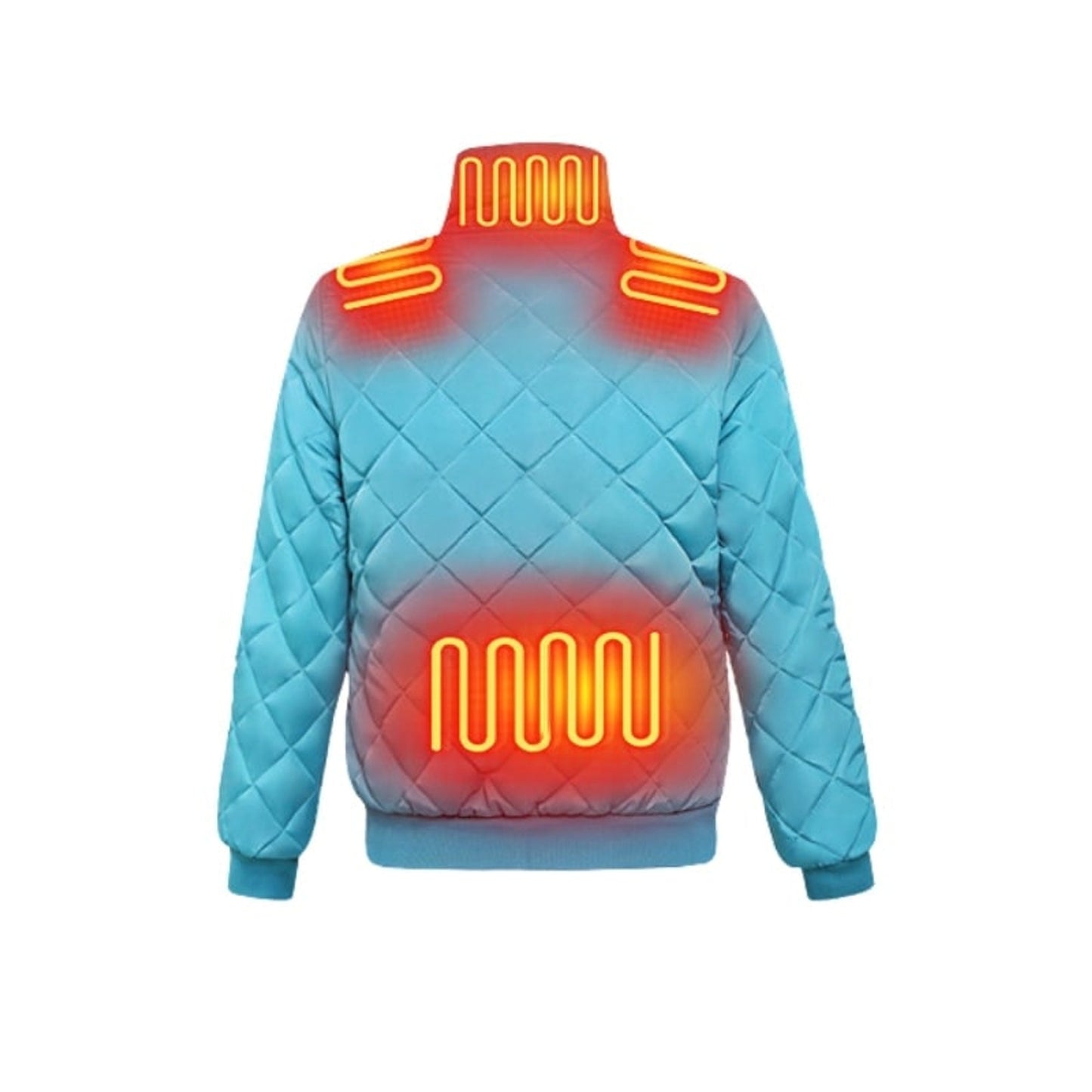 Women's Heated Winter Jacket Electric Quilted Diamond Stitch Bomber With Stand Collar And 8 Heating Zones - Image 9