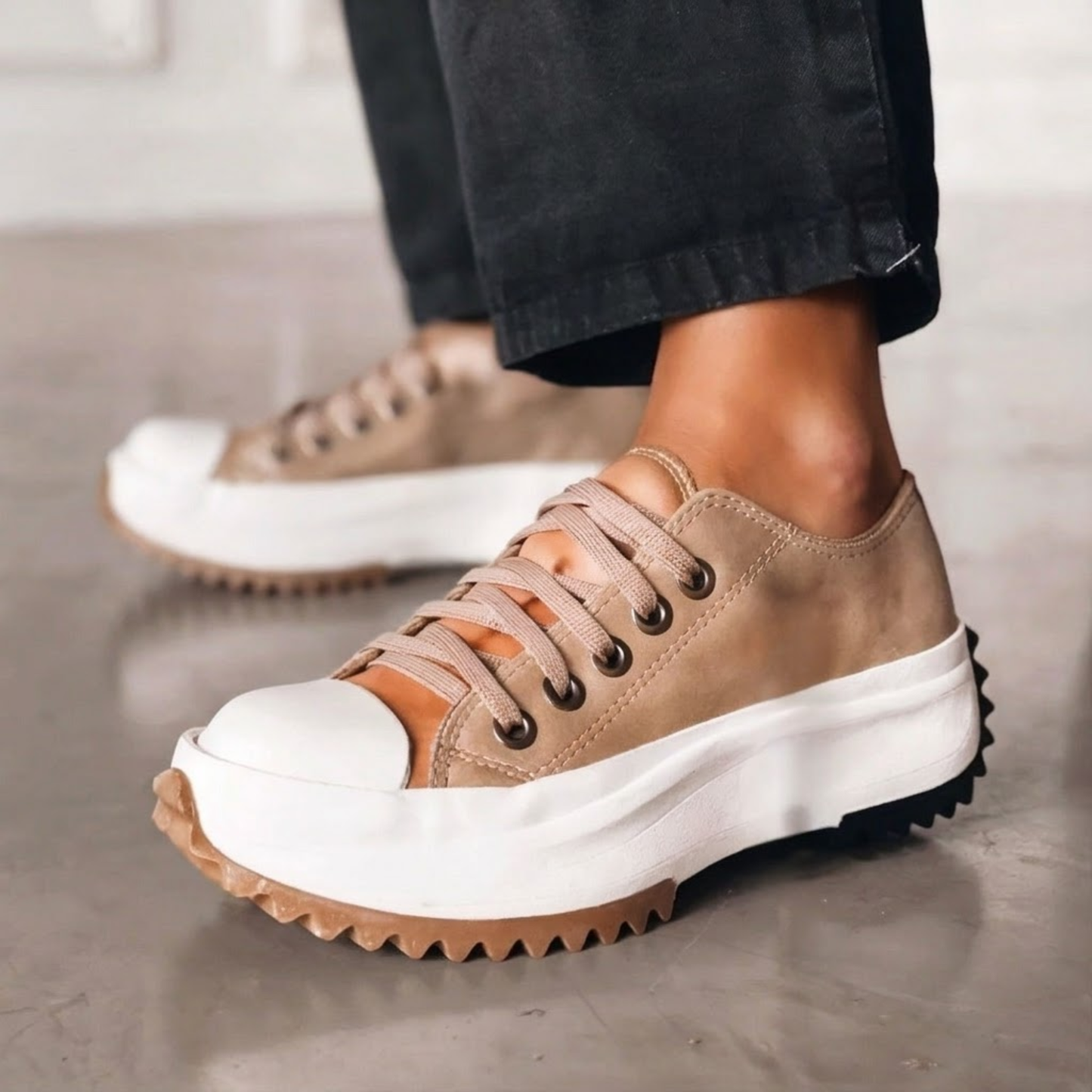 Women's High Platform Canvas Sneakers Classic Lace-Up Style