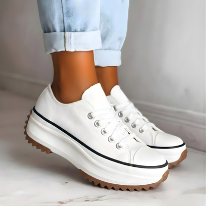 Women's High Platform Canvas Sneakers Classic Lace-Up Style