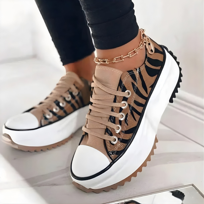 Women's High Platform Canvas Sneakers Classic Lace-Up Style