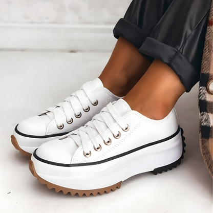 Women's High Platform Canvas Sneakers Classic Lace-Up Style