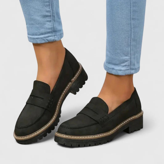 Women's Lug Sole Loafers Slip-On with Penny Strap | Casual Footwear - Image 1
