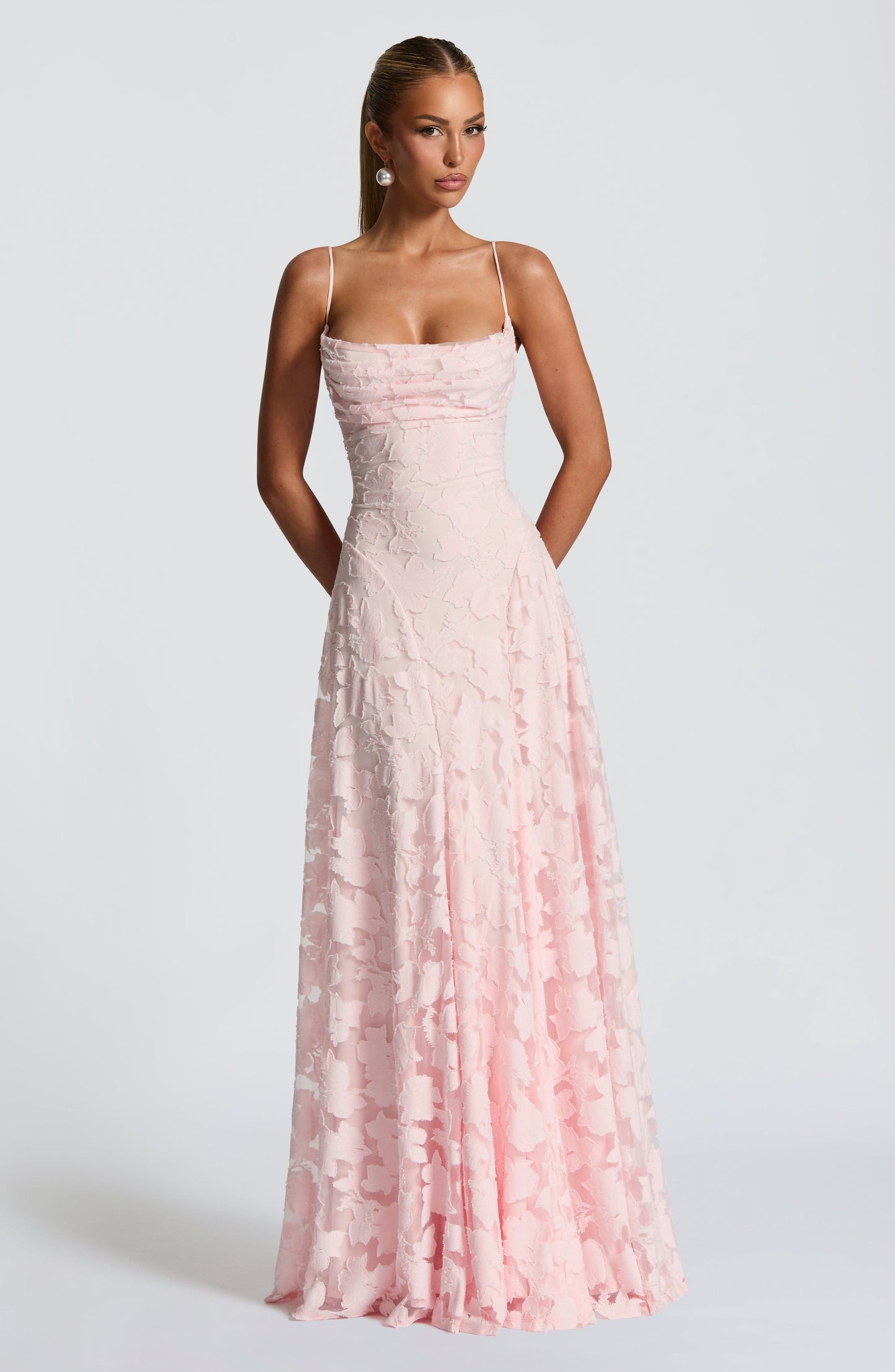 Women's Maxi Dress Spaghetti Strap Cowl Neck | Floral Long Gown - Image 13