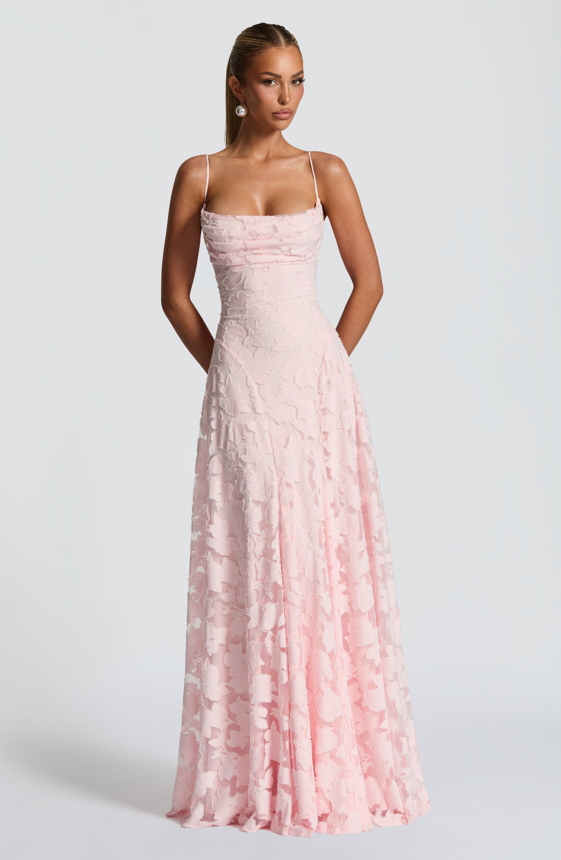 Women's Maxi Dress Spaghetti Strap Cowl Neck | Floral Long Gown - Image 13
