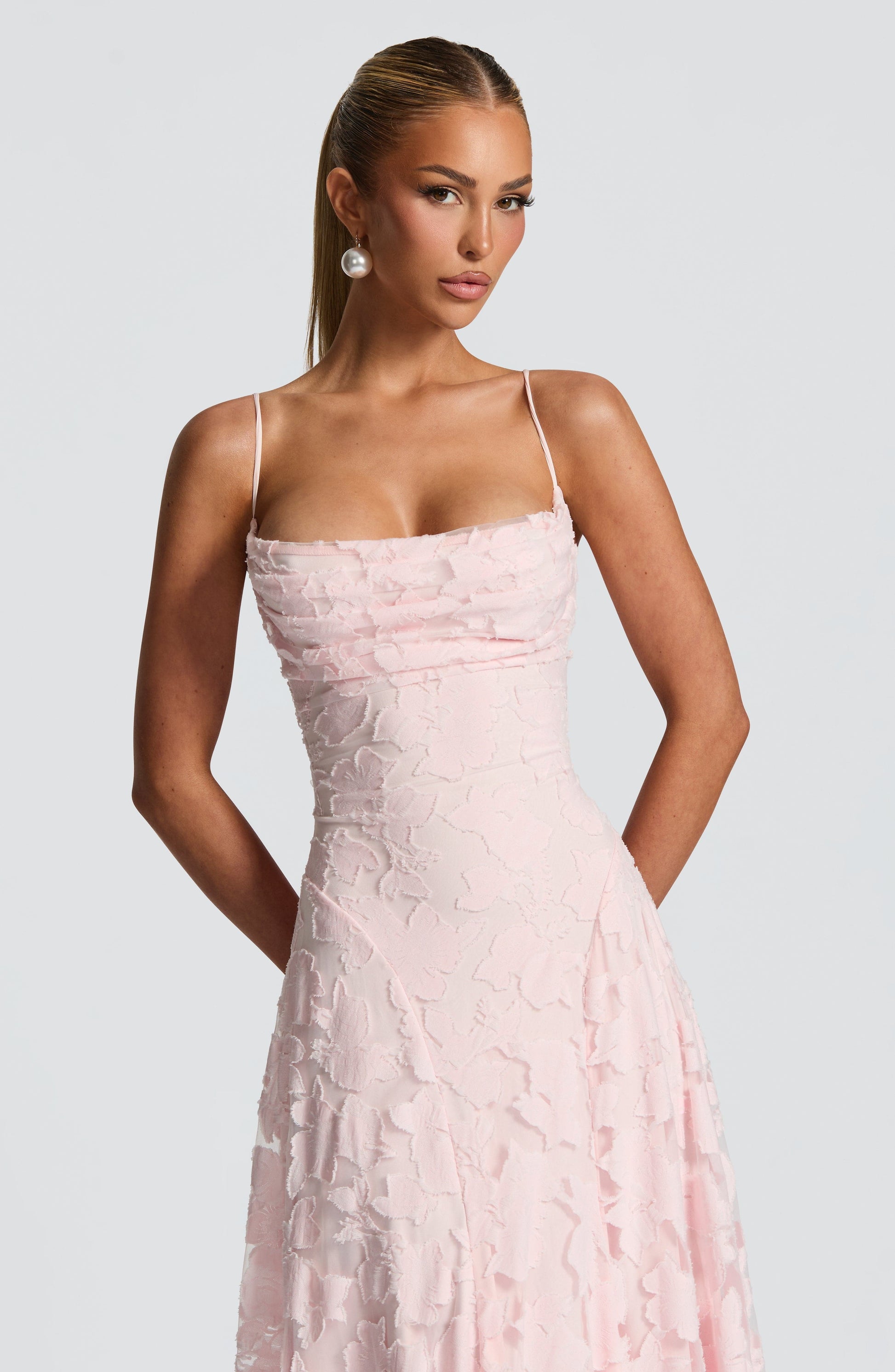Women's Maxi Dress Spaghetti Strap Cowl Neck | Floral Long Gown - Image 14