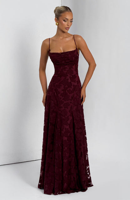 Women's Maxi Dress Spaghetti Strap Cowl Neck | Floral Long Gown - Image 17