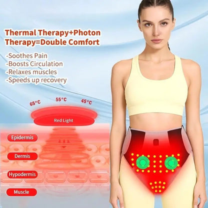 Women's Menstrual Heating Pad For Cramps Electric Wearable Abdominal Lower Back Wrap With Vibration Modes And Adjustable Straps - Image 2