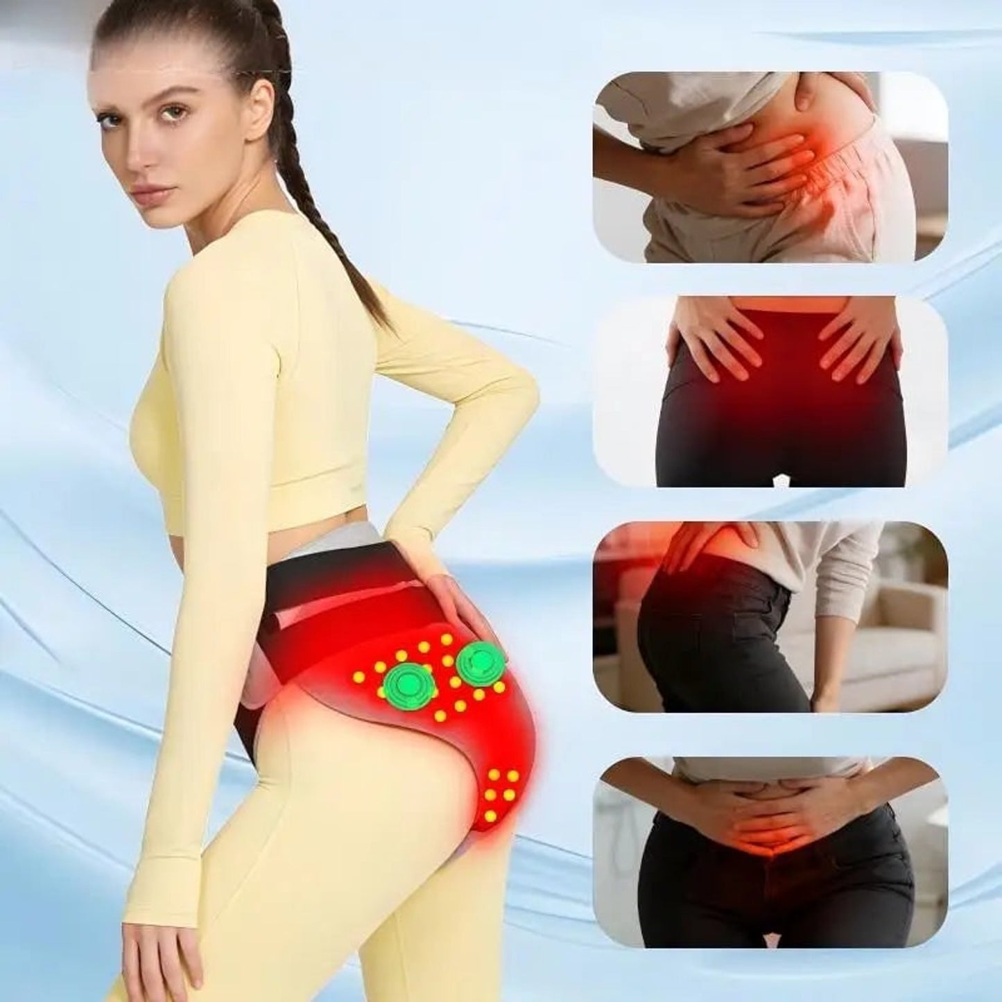 Women's Menstrual Heating Pad For Cramps Electric Wearable Abdominal Lower Back Wrap With Vibration Modes And Adjustable Straps - Image 4