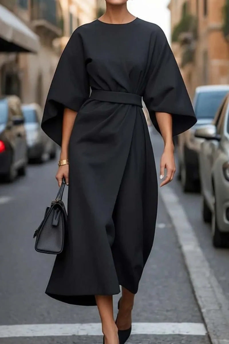 Women's Midi Dress Wide-Sleeve Wrap | Dress - Image 3