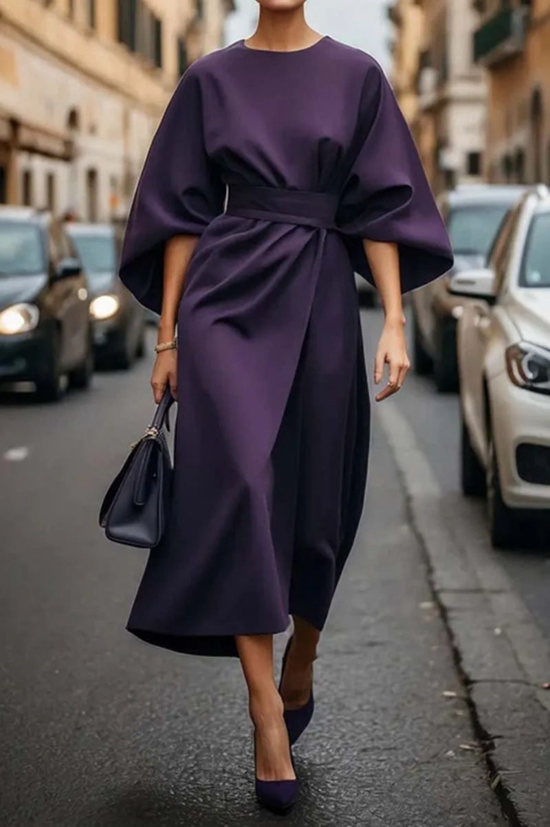 Women's Midi Dress Wide-Sleeve Wrap | Dress - Image 9
