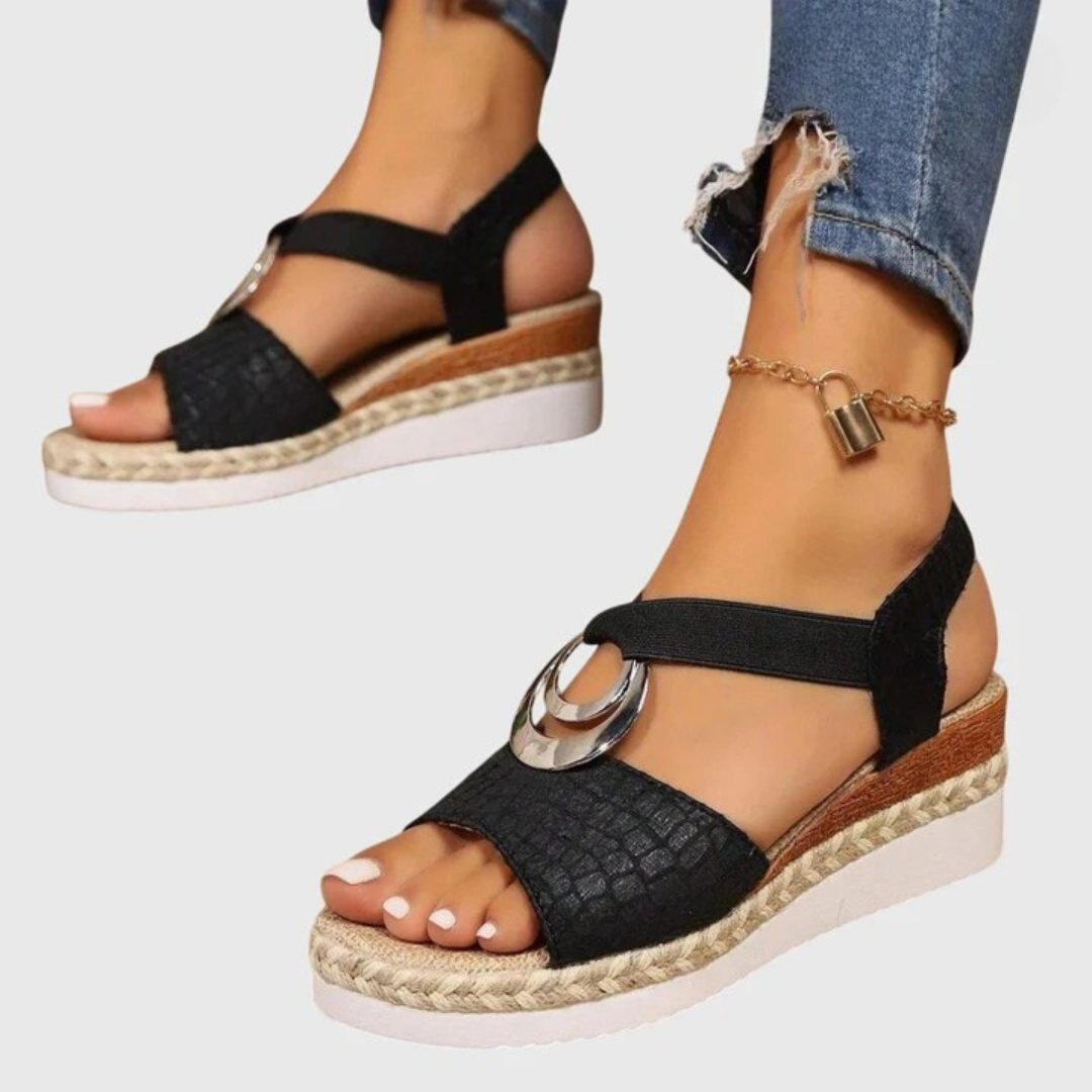 Women's Platform Espadrille Wedge Sandals with Open Toe
