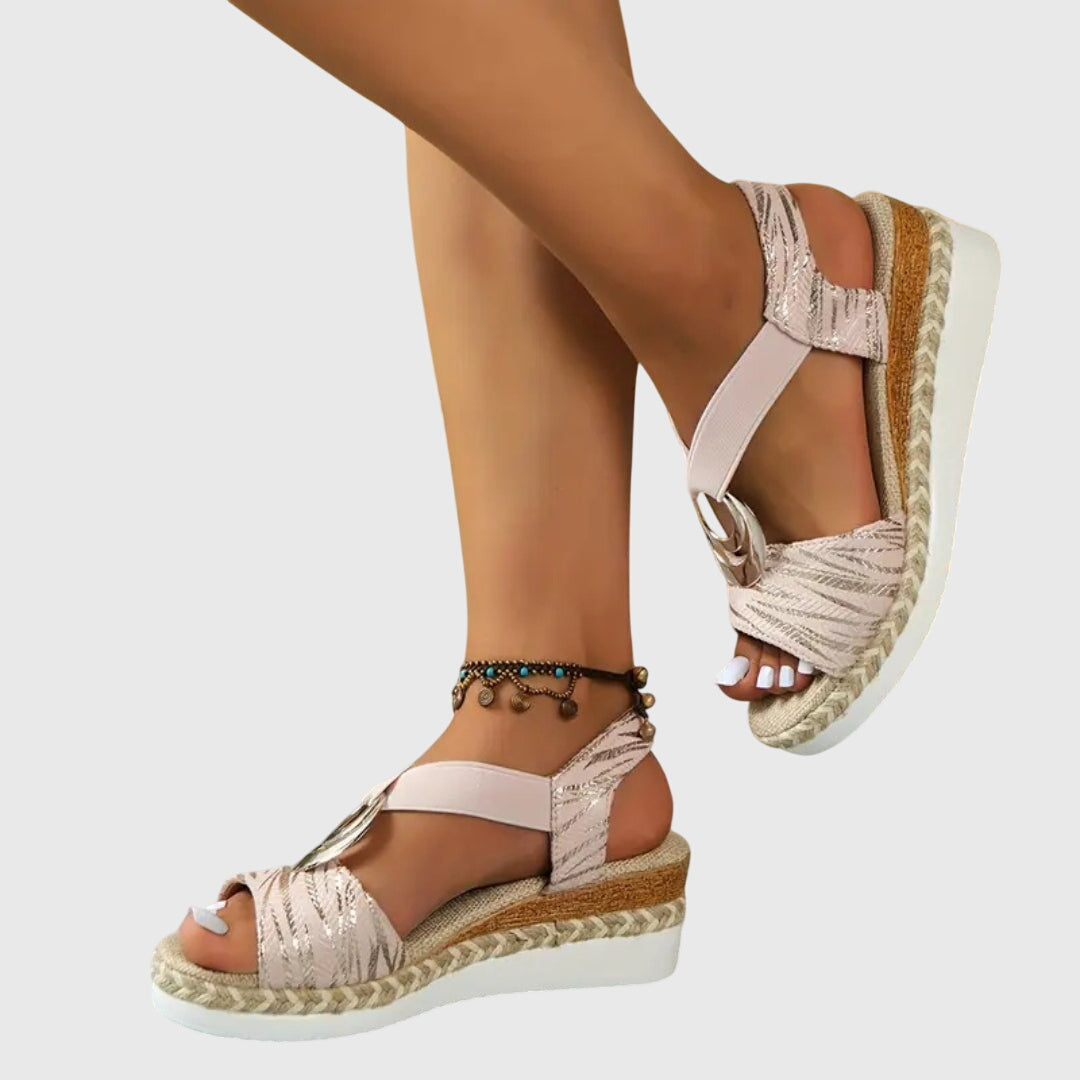 Women's Platform Espadrille Wedge Sandals with Open Toe