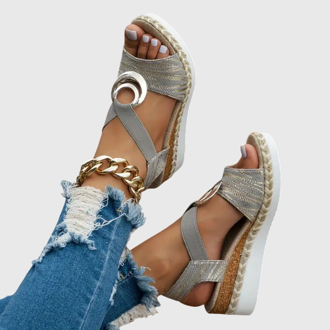 Women's Platform Espadrille Wedge Sandals with Open Toe