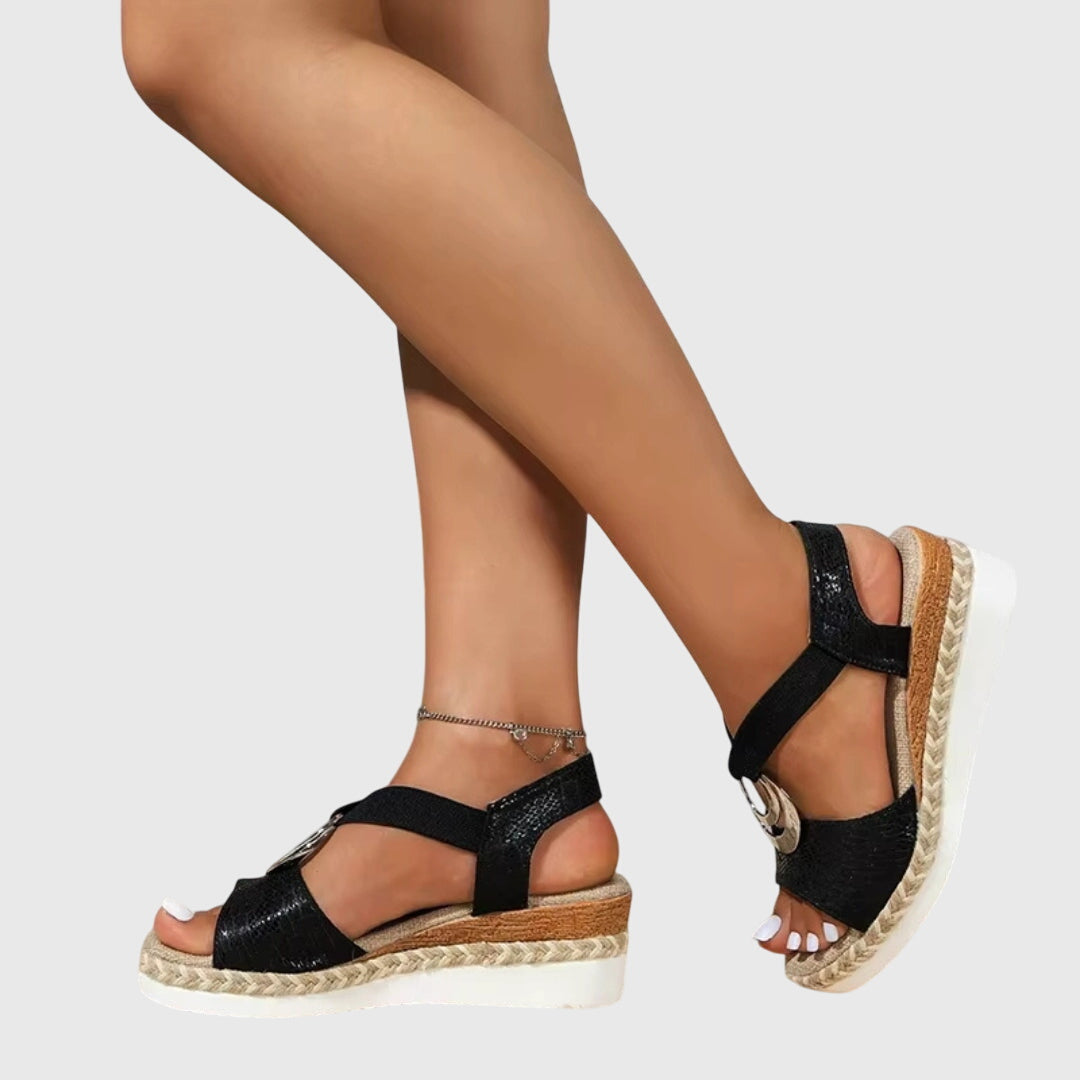 Women's Platform Espadrille Wedge Sandals with Open Toe