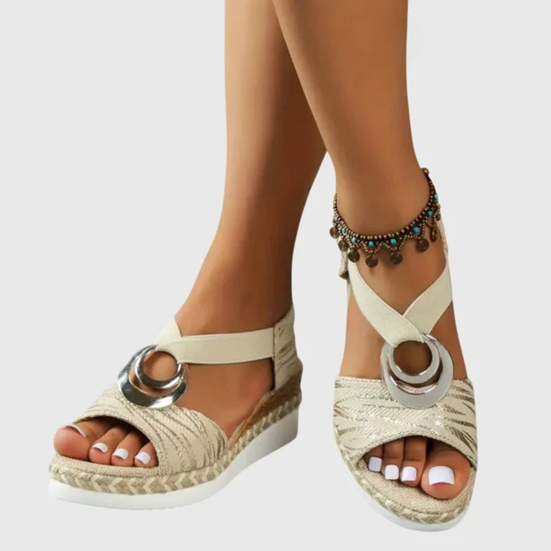 Women's Platform Espadrille Wedge Sandals with Open Toe