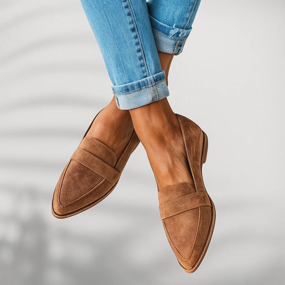 Women's Pointed-Toe Loafers Slip-On Flats with Decorative Vamp Band - Image 3