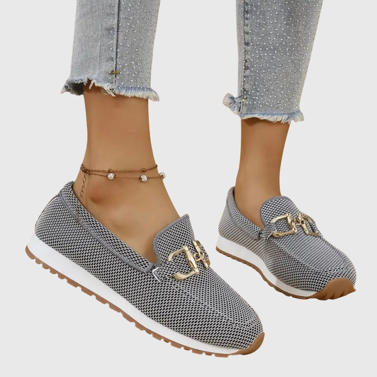 Women's Round Toe Slip-On Loafers with Buckle
