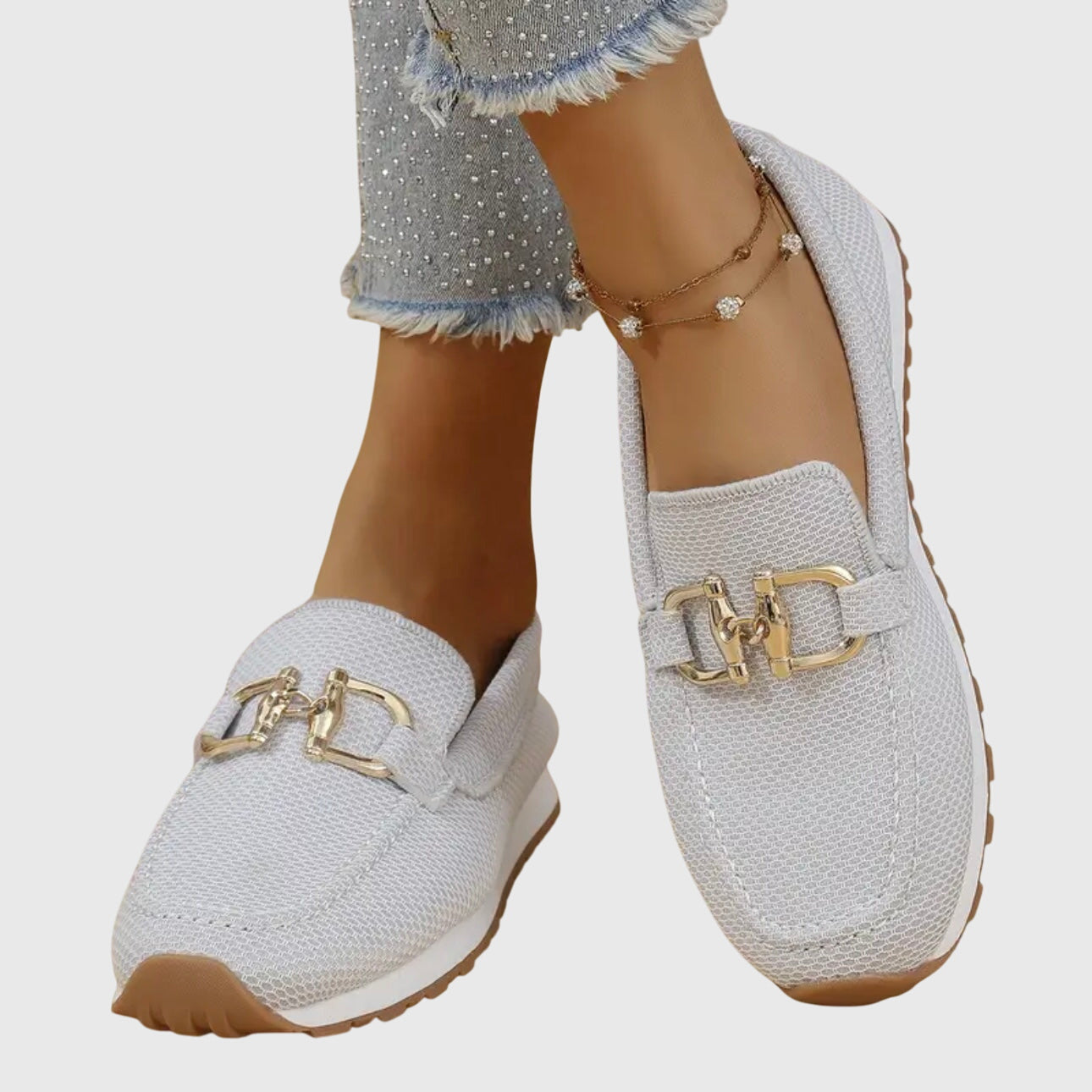 Women's Round Toe Slip-On Loafers with Buckle