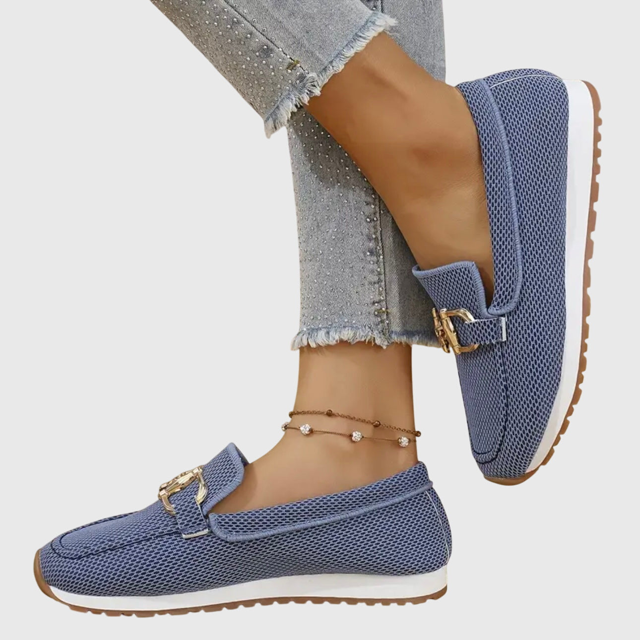 Women's Round Toe Slip-On Loafers with Buckle