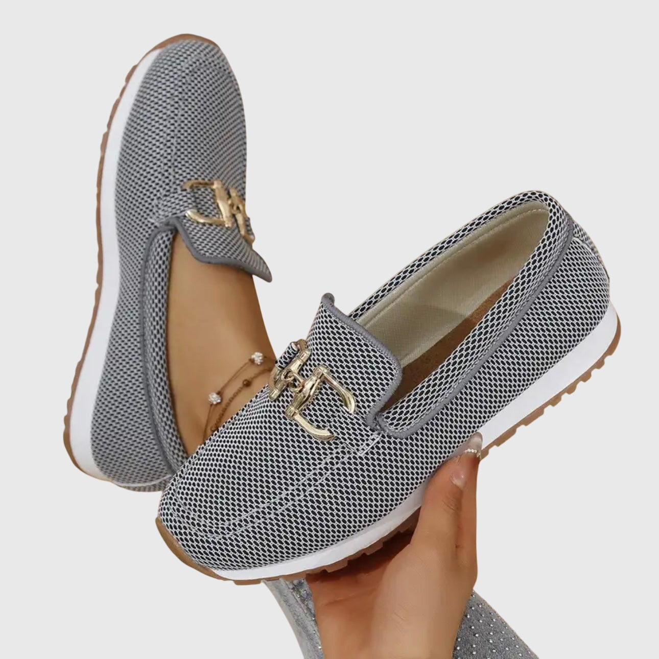 Women's Round Toe Slip-On Loafers with Buckle