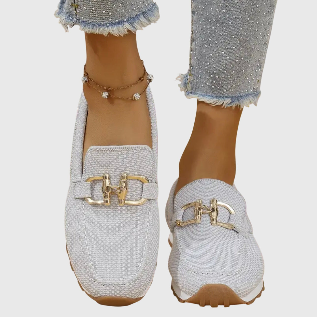 Women's Round Toe Slip-On Loafers with Buckle