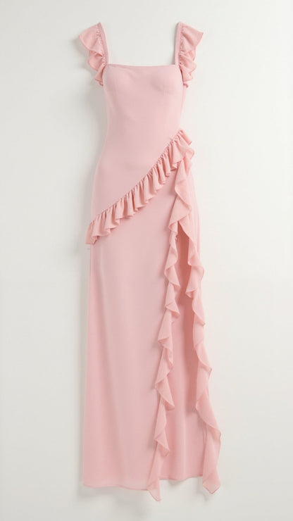 Women's Ruffled Maxi Long Formal Dress | with Side Slit - Image 17