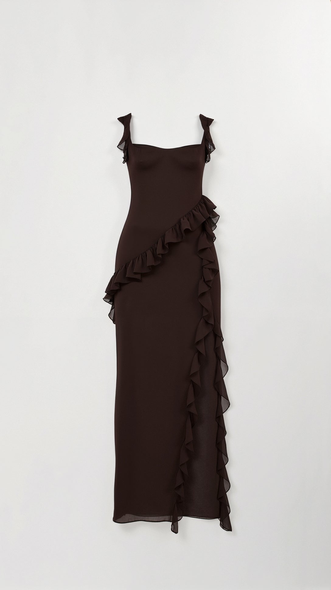 Women's Ruffled Maxi Long Formal Dress | with Side Slit - Image 5