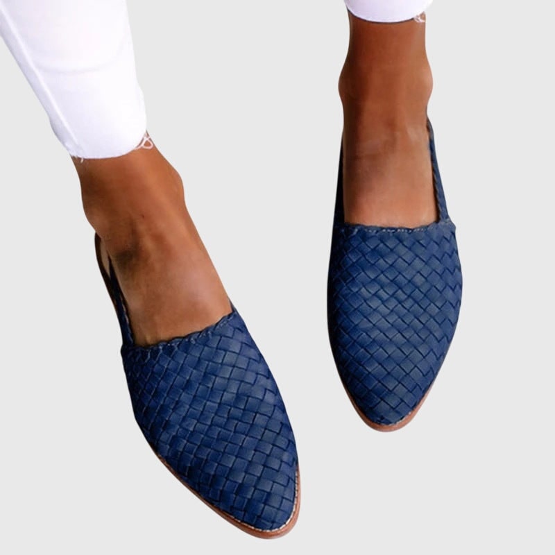 Women's Shoes Woven Flats Pointed-Toe Mules Flat - Image 3