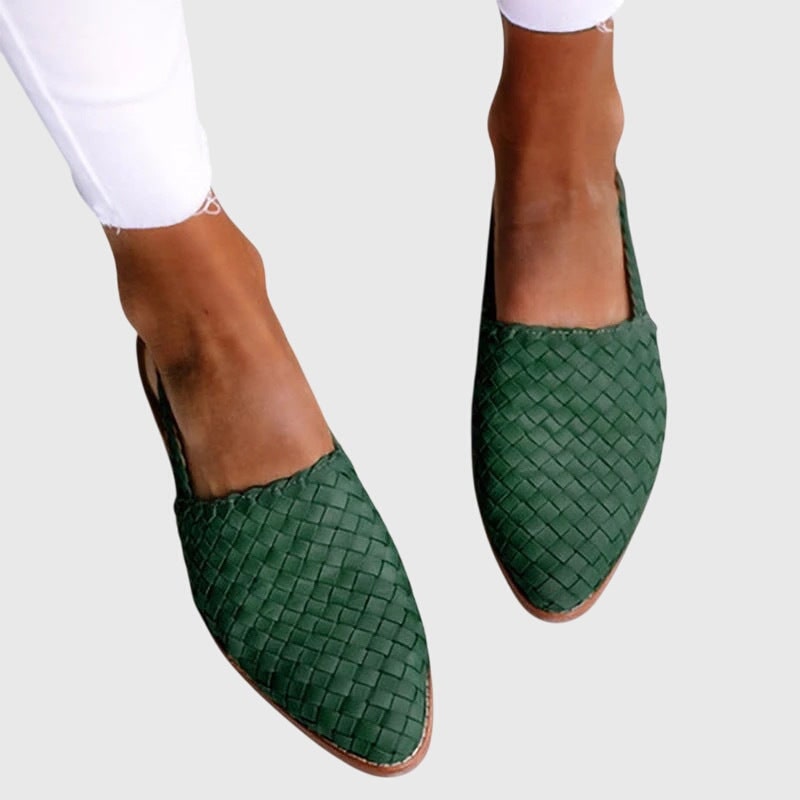 Women's Shoes Woven Flats Pointed-Toe Mules Flat - Image 4