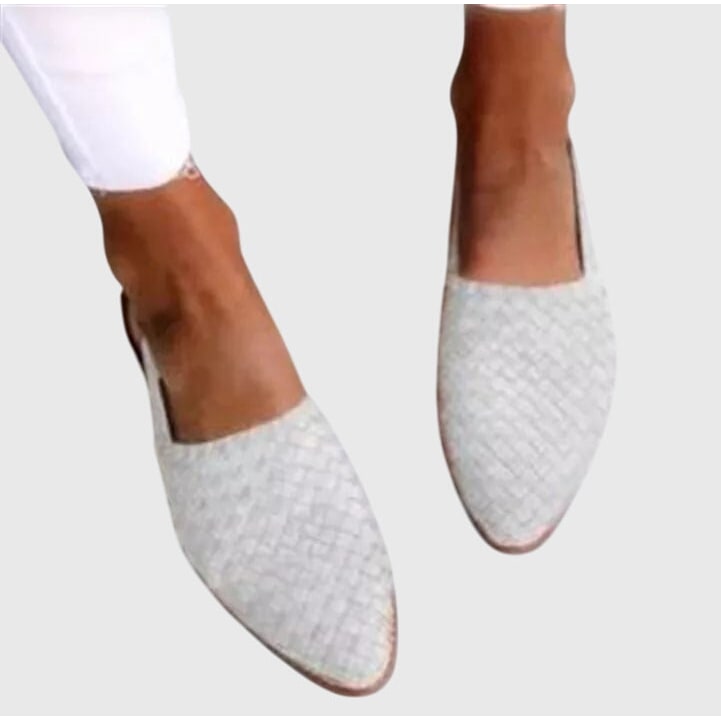 Women's Shoes Woven Flats Pointed-Toe Mules Flat - Image 6