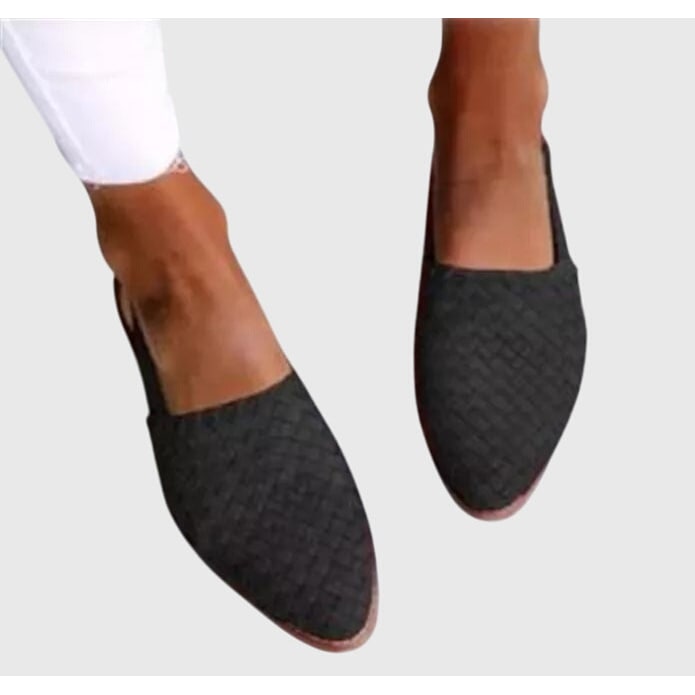 Women's Shoes Woven Flats Pointed-Toe Mules Flat - Image 7