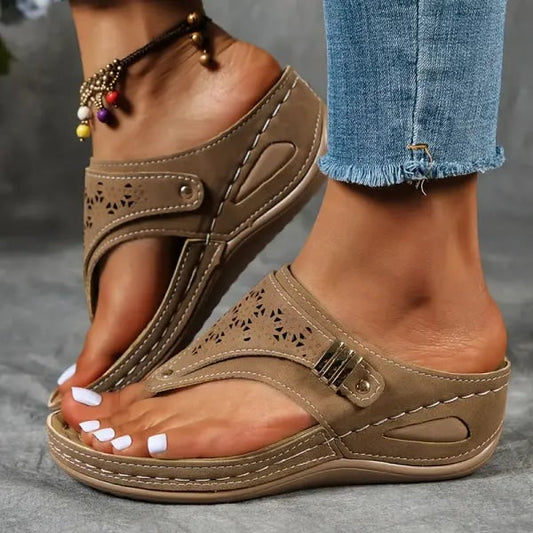 Women's Wedge Thong Sandals | Supportive Orthopedic Sandals for Summer - Image 1