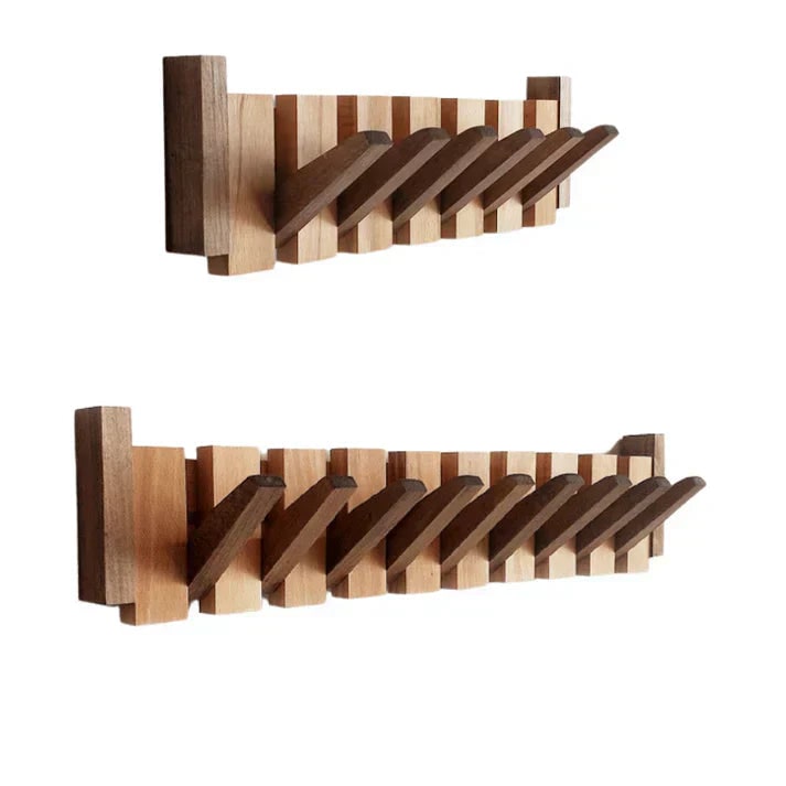 Wooden Coat Rack Natural Wood Tones - Image 5