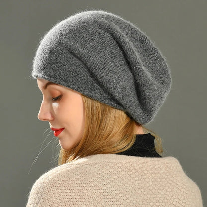 Wool Beanie Slouchy Beanie Soft Cashmere Women's Beanie - Image 2