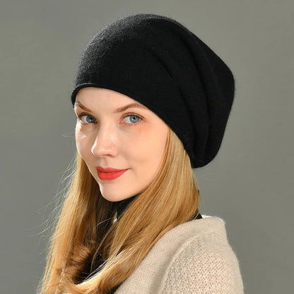 Wool Beanie Slouchy Beanie Soft Cashmere Women's Beanie - Image 4